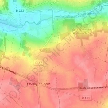 Mapa topográfico Salerne, altitude, relevo