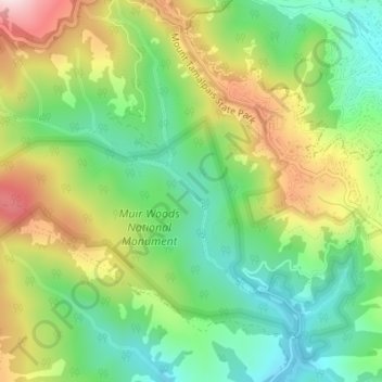 Mapa topográfico Cathedral Grove, altitude, relevo