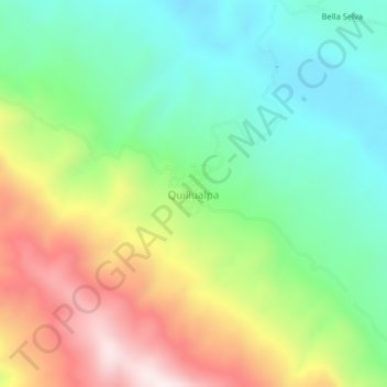 Mapa topográfico Quillualpa, altitude, relevo