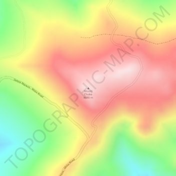 Mapa topográfico Mount Choke, altitude, relevo