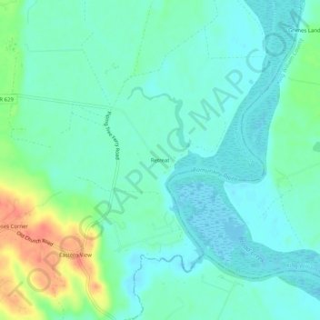 Mapa topográfico Retreat, altitude, relevo