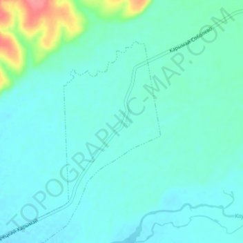Mapa topográfico Karymay, altitude, relevo