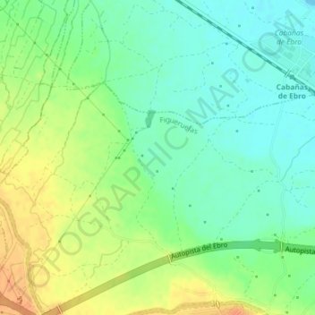 Mapa topográfico Azuer, altitude, relevo