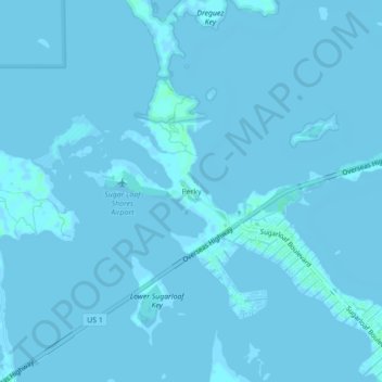 Mapa topográfico Perky, altitude, relevo