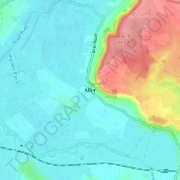 Mapa topográfico Aller, altitude, relevo