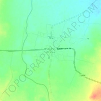 Mapa topográfico Bañado de Ovanta, altitude, relevo