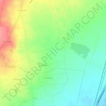 Mapa topográfico Turuco, altitude, relevo