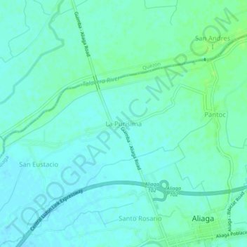 Mapa topográfico La Purisima, altitude, relevo