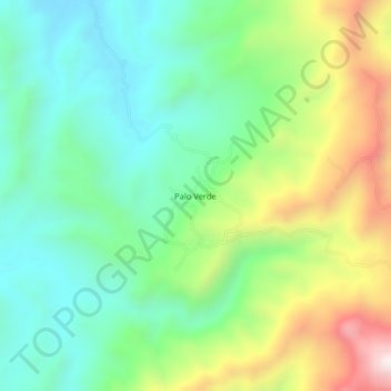 Mapa topográfico Palo Verde, altitude, relevo