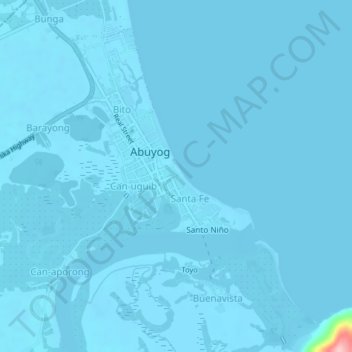 Mapa topográfico Victory, altitude, relevo