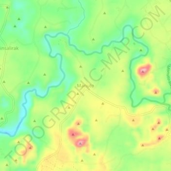 Mapa topográfico Manuto, altitude, relevo