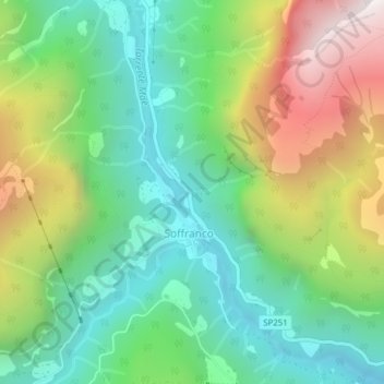 Mapa topográfico Soffranco, altitude, relevo
