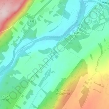 Mapa topográfico Scaniport, altitude, relevo