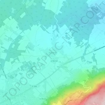 Mapa topográfico Sous-Étraz, altitude, relevo