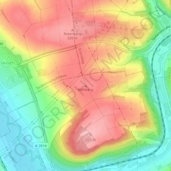 Mapa topográfico Kehlberg, altitude, relevo