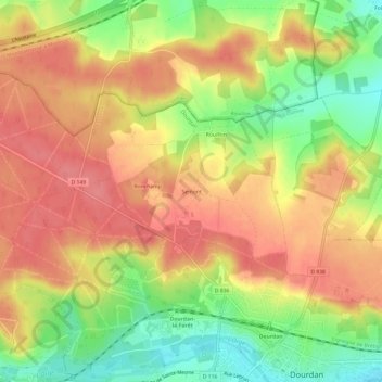 Mapa topográfico Semont, altitude, relevo