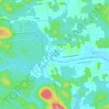 Mapa topográfico Saint-Louis-de-Masham, altitude, relevo
