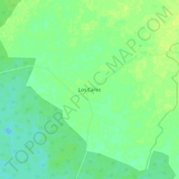 Mapa topográfico Los Caros, altitude, relevo