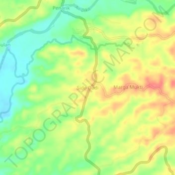 Mapa topográfico Sido Dadi, altitude, relevo