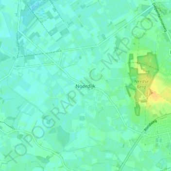 Mapa topográfico Noordijk, altitude, relevo