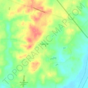 Mapa topográfico Pleasant Hill, altitude, relevo