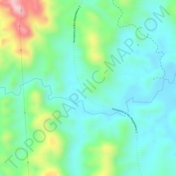 Mapa topográfico Llanogrande, altitude, relevo