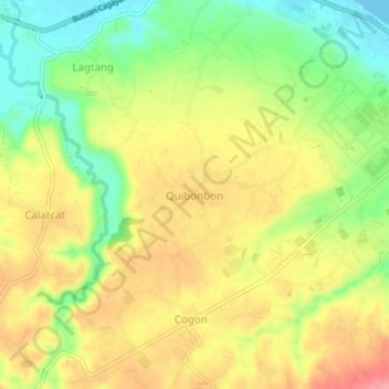 Mapa topográfico Quibonbon, altitude, relevo