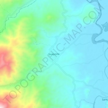 Mapa topográfico Guayzimi, altitude, relevo
