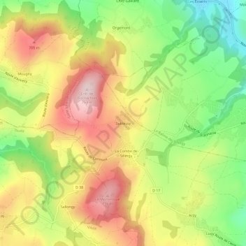 Mapa topográfico Sublessy, altitude, relevo