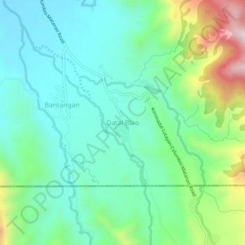Mapa topográfico Datal Blao, altitude, relevo