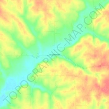 Mapa topográfico South Boston, altitude, relevo