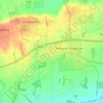 Mapa topográfico Southmoor, altitude, relevo