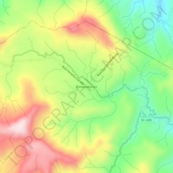Mapa topográfico Boiteuxburgo, altitude, relevo