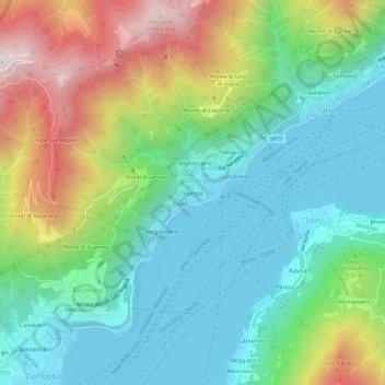 Mapa topográfico Vignola, altitude, relevo