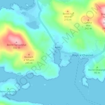 Mapa topográfico Nask, altitude, relevo