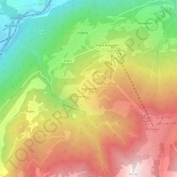Mapa topográfico Beauregard, altitude, relevo