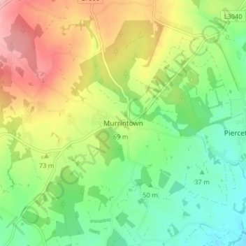 Mapa topográfico Murrintown, altitude, relevo