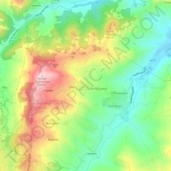 Mapa topográfico Quinzano, altitude, relevo