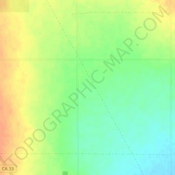 Mapa topográfico Kettleman Plain, altitude, relevo