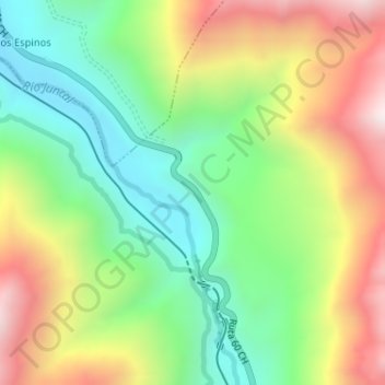 Mapa topográfico Salto del Soldado, altitude, relevo
