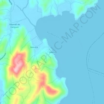 Mapa topográfico Itapeva, altitude, relevo