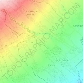 Mapa topográfico Dragan, altitude, relevo