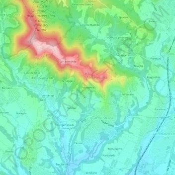 Mapa topográfico Palazzetto, altitude, relevo