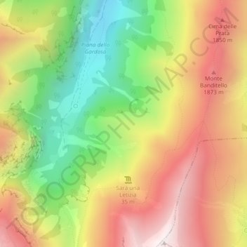 Mapa topográfico Le Tagliole, altitude, relevo
