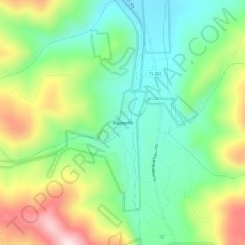Mapa topográfico Abbeyville, altitude, relevo