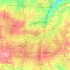 Mapa topográfico Oklahoma City, altitude, relevo