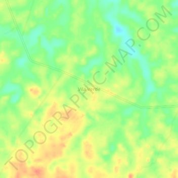 Mapa topográfico Vila Verde, altitude, relevo