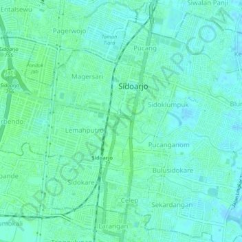 Mapa topográfico Sidokumpul, altitude, relevo