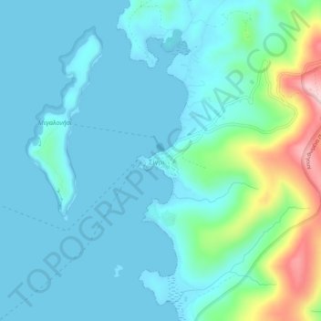 Mapa topográfico Sigri, altitude, relevo