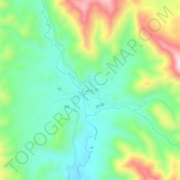 Mapa topográfico Caiza D, altitude, relevo